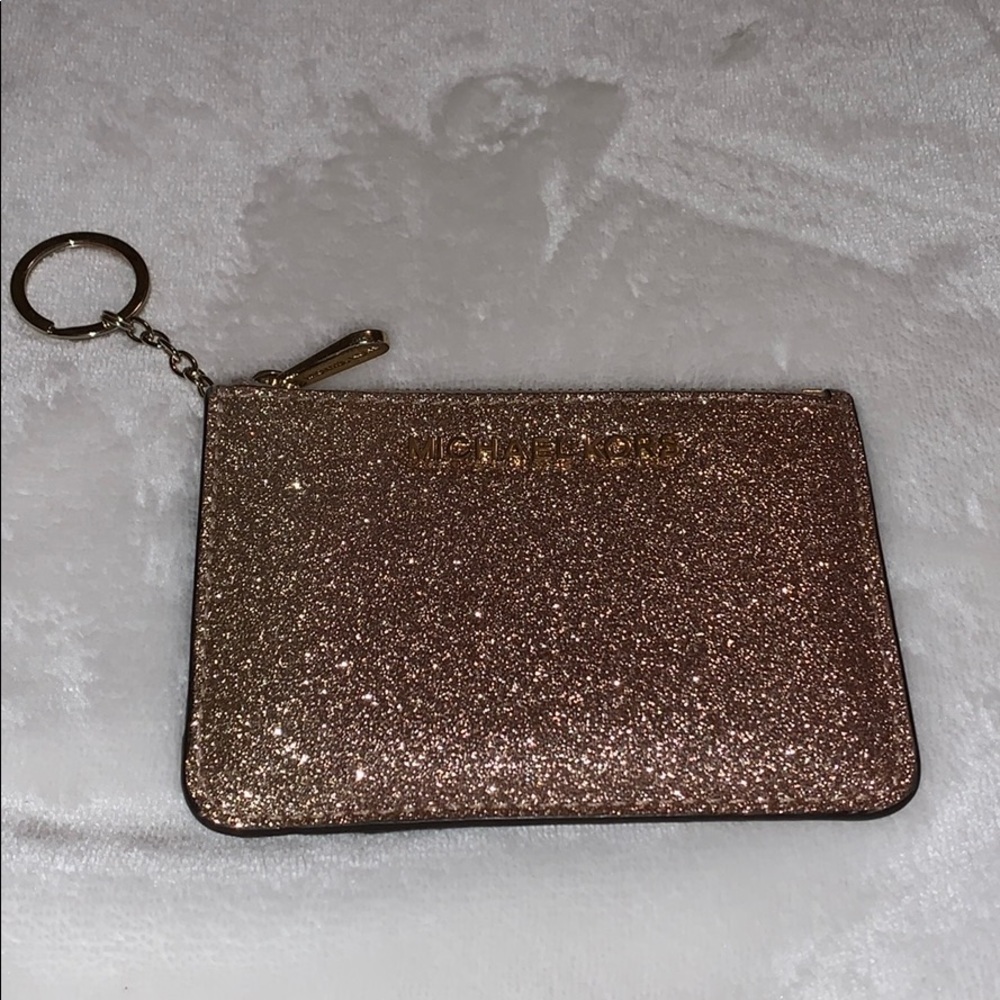 Michael Kors Rose Gold Wristlet Wallet Keychain
